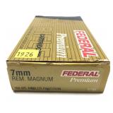 Box of 7mm REM Mag 160-grain Nosler Partition