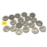 Lot, non-silver quarters, 19 pcs.