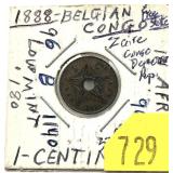 1888 Belgian Congo 1-cent