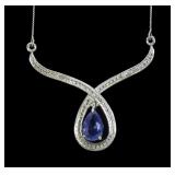 Platinum over sterling silver pear cut flourite