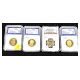 x4- 2007-S/2008 Proof & Unc. Presidential dollars-