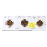 x3- SMS Lincoln cents: 1965, 1966, 1967-x3