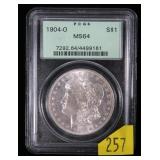 1904-O Morgan dollar, PCGS slab certified MS-64