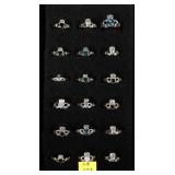 x18- Sterling silver claddagh rings, new, assorted