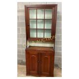 EARLY CHERRY 1PC. 9 PANE CUPBOARD