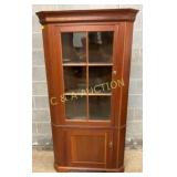 CHERRY 6 PANE CORNER CABINET 38X73