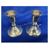 PAIR STERLING CANDLE HOLDERS