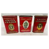 LOT (3) TOBACCO TINS UNION LEADER, PRINCE ALBERT