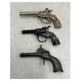 (3) CAST CAP PISTOLS PAL,DIK,OTHER 5X2 1/2"