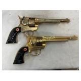 PAIR 1950 METAL GOLDEN HUBLEY COWBOY PISTOLS