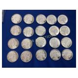 (20) 1 OZ SILVER UNC BUFFALO ROUNDS TOTAL 20 OZ