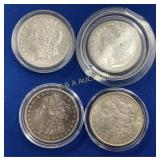 (4) MORGAN SILVER DOLLARS 1886,1900, 1898 O