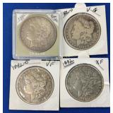 (4) MORGANS 1882O, 1921, 1882, 1882O