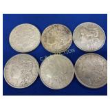 (6) 1921 MORGAN SILVER DOLLARS