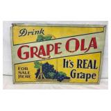 EMB. SST DRINK GRAPE OLA TACKER SIGN 19 1/2X13 1/2