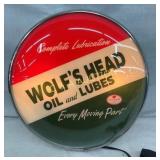 15" WOLFSHEAD LIGHTED OILS AND LUBES SIGN