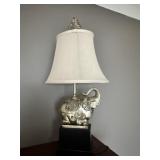 Silver Elephant Black Base Accent Lamp