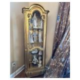 Gold Gilt One Door Curio Cabinet Vitrine