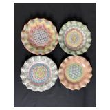 4 MacKenzie Fluted 11" Dinner Plates Asst Patterns