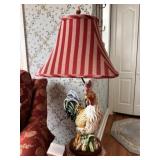 Handpainted Ceramic Rooster Sculptural Lamp 1/2