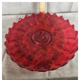 FOSTORIA RUBY RED GLASS CAKE PLATTER