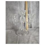 SHANNON CRYSTAL CELESTE THREE LIGHT CANDLELABRA