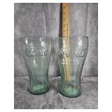 2 LARGE COCA-COLA GLASSES