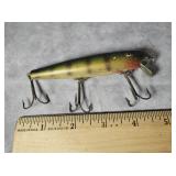 VTG.WOODEN FISHING LURE W / GLASS EYES