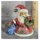 JIM SHORE - DATED SANTA WITH WREATH ORNAMENT