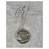 VTG. COIN PEACE DOLLAR PENDANT AND NECKLACE