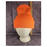 2 NEON ORANGE KNIT CAPS