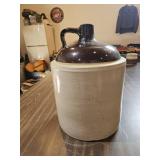 5 - GALLON BLUE RIBBON BRAND STONEWARE JUG