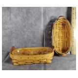 2 SMALL LONGABERGER BASKET 1998 & 1997 TWO HANDLED