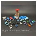 Group of Miniature Toy Airplanes (Marked Japan) and Other Toy Cars