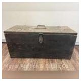 Antique Wooden Tool Chest, 29" x 12" x 13"