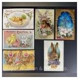 6 Early Easter Postcards, Made in Germany/Saxony