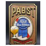 Pabst Beer Advertising Sign, Plastic, 20” x 13”