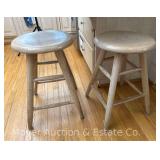 2 Swivel Wood Barstools, 24" Seat Height