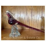 Art Glass Pheasant, 12.5" Long, 7" Tall