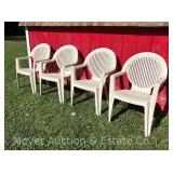 4 White Poly Chairs