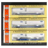 3 Con-Cor N Scale Twin Stack Container Cars, with Original Boxes