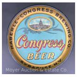 Antique Congress Beer Advertising Tray, Haberle-Congress Brewing Co., Syracuse NY, 13" Round