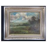 Fernando A. Carter Oil on Board Landscape Painting, Dated 1917, Framed 20.5"x16.5"