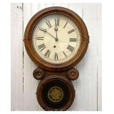 E. Ingraham 8 Day Wall Clock, 22"H