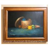 Tricia Lyons Oil on Canvas Still Life, Dated 2008, Framed 11.5"x14.5"