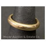 14k Yellow Gold Mens Wedding Band, Size 9.5, 5.9dwt.