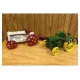 2 Ertl Die Cast Tractors, One with Disc, 6"W