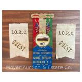 1897 I.O.R.C Convention Ribbon with 2 Guest Ribbons, 4.5"-6.5"