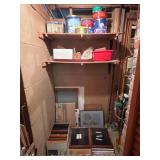 Contents of Basement Closet, Picture Frames, Display Boards, Hardware, Tins, Etc.