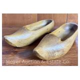 Antique Wood Clogs, Dated 1917, 10" Long